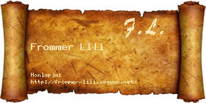 Frommer Lili névjegykártya